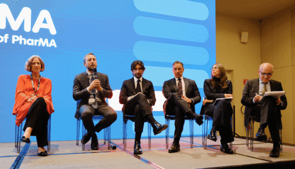 Da sinistra, Fiorenza Lipparini, Direttrice generale YES Milano; Emmanuel Conte, Assessore al Bilancio, Demanio e Piano straordinario Casa; Federico Silvestri, AD Gruppo 24Ore, Michele Barletta, Presidente di BioPharma Network